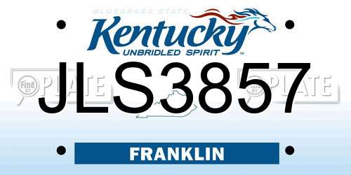 JLS3857 Kentucky License Plate