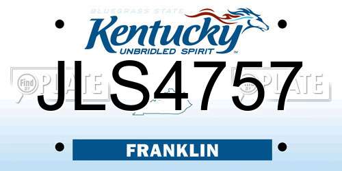 JLS4757 Kentucky License Plate