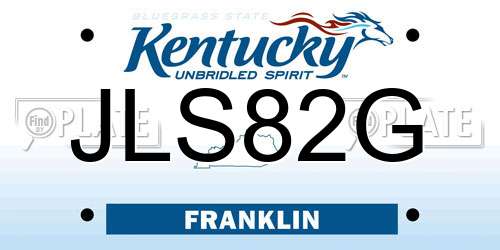 JLS82G Kentucky License Plate