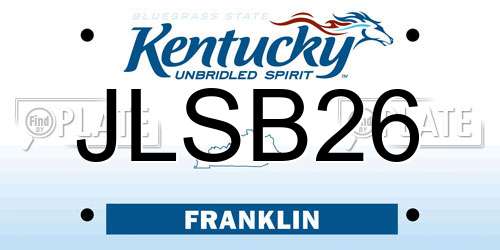 JLSB26 Kentucky License Plate
