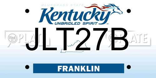 JLT27B Kentucky License Plate