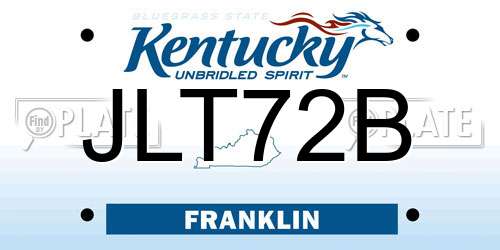 JLT72B Kentucky License Plate