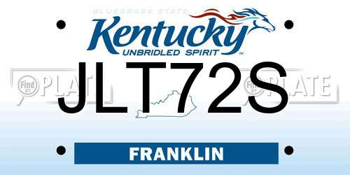 JLT72S Kentucky License Plate