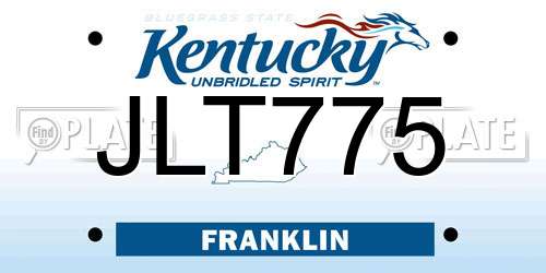 JLT775 Kentucky License Plate