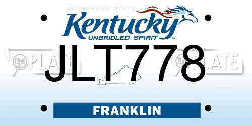JLT778 Kentucky License Plate