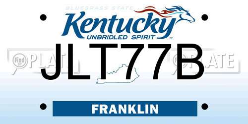 JLT77B Kentucky License Plate