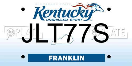 JLT77S Kentucky License Plate