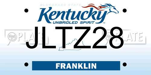 JLTZ28 Kentucky License Plate