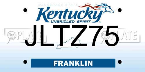 JLTZ75 Kentucky License Plate