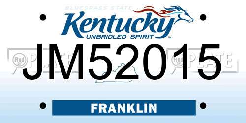 JM52015 Kentucky License Plate