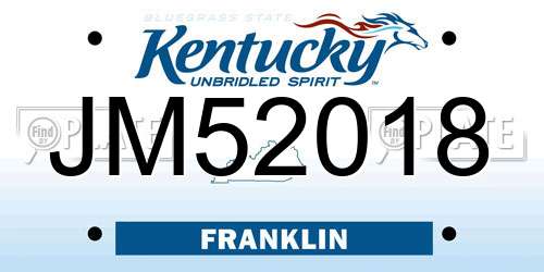 JM52018 Kentucky License Plate