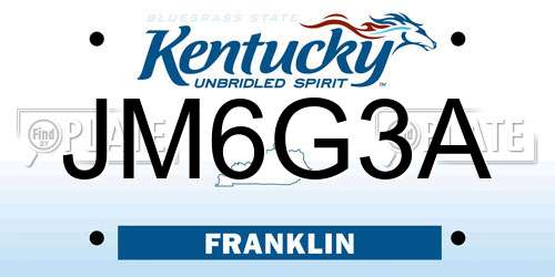 JM6G3A Kentucky License Plate