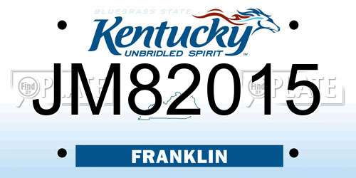 JM82015 Kentucky License Plate