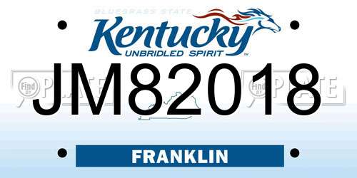 JM82018 Kentucky License Plate