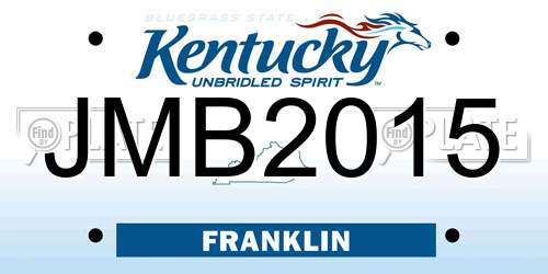 JMB2015 Kentucky License Plate