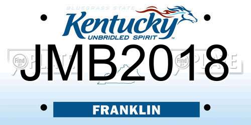 JMB2018 Kentucky License Plate