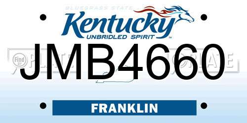 JMB4660 Kentucky License Plate