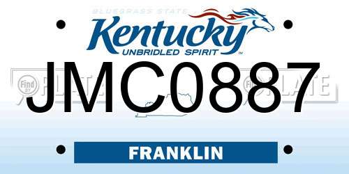 JMC0887 Kentucky License Plate