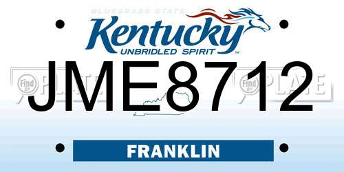 JME8712 Kentucky License Plate