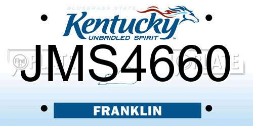 JMS4660 Kentucky License Plate