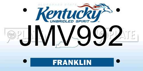 JMV992 Kentucky License Plate