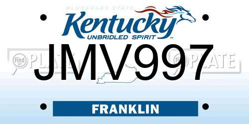 JMV997 Kentucky License Plate