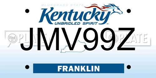 JMV99Z Kentucky License Plate