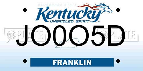 JO0O5D Kentucky License Plate