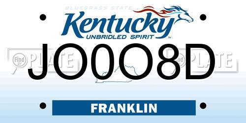 JO0O8D Kentucky License Plate