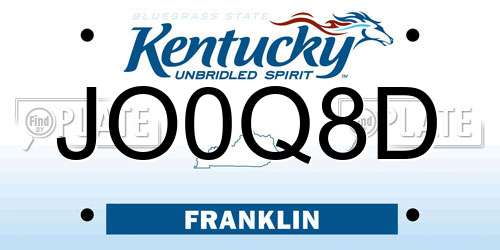 JO0Q8D Kentucky License Plate