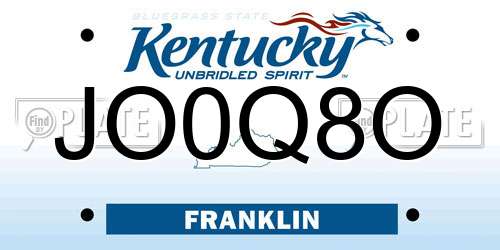 JO0Q8O Kentucky License Plate