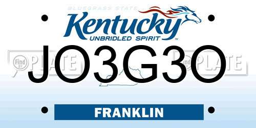 JO3G3O Kentucky License Plate