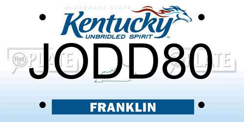 JODD80 Kentucky License Plate