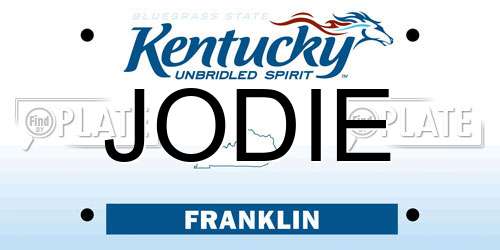 JODIE Kentucky License Plate
