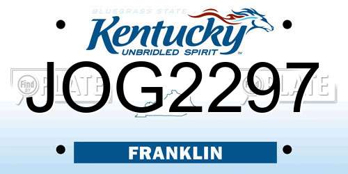 JOG2297 Kentucky License Plate