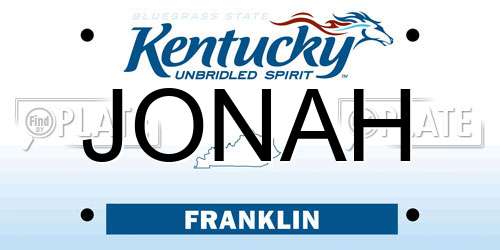 JONAH Kentucky License Plate