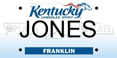 JONES Kentucky License Plate
