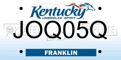 JOQ05Q Kentucky License Plate
