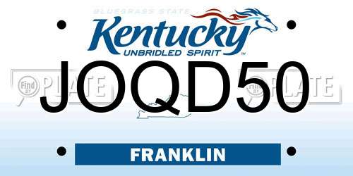 JOQD50 Kentucky License Plate