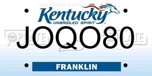 JOQO80 Kentucky License Plate