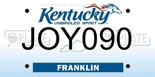 JOY090 Kentucky License Plate