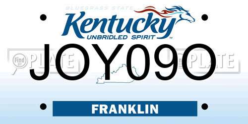 JOY09O Kentucky License Plate