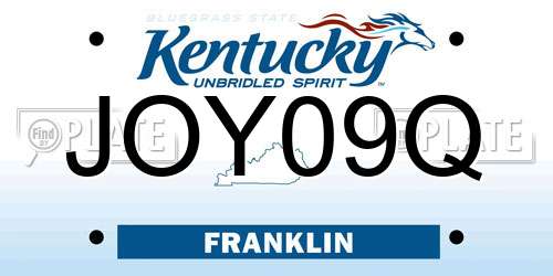 JOY09Q Kentucky License Plate