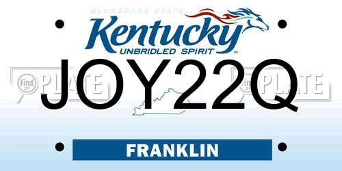 JOY22Q Kentucky License Plate