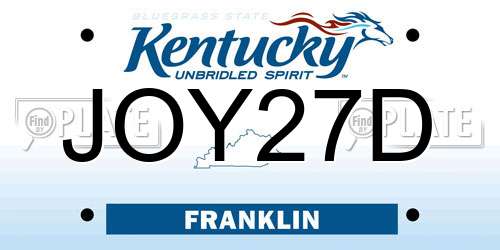 JOY27D Kentucky License Plate