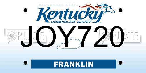 JOY720 Kentucky License Plate