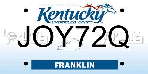JOY72Q Kentucky License Plate
