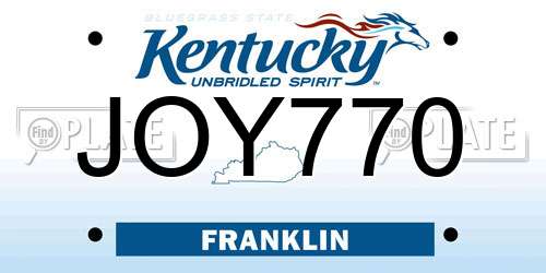 JOY770 Kentucky License Plate
