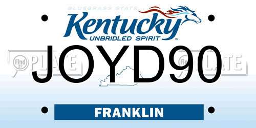 JOYD90 Kentucky License Plate