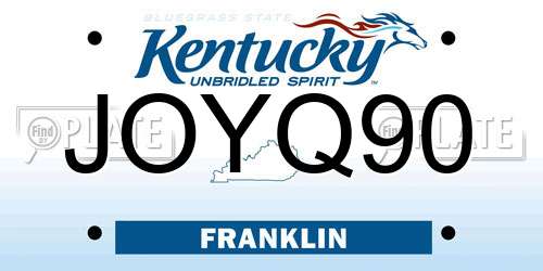 JOYQ90 Kentucky License Plate